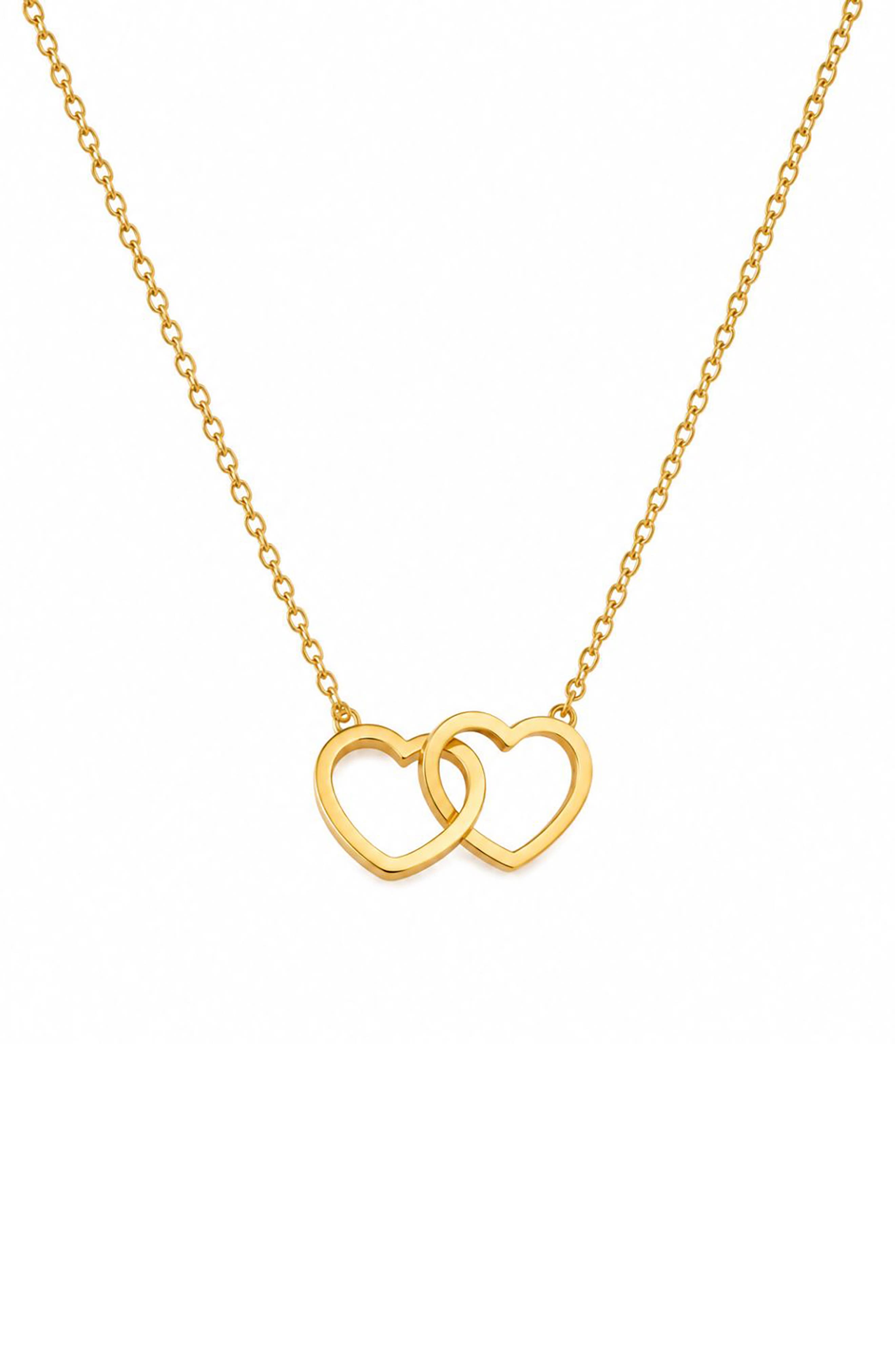 Double Heart Pendant Necklace