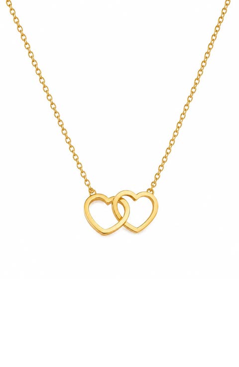 Double Heart Pendant Necklace