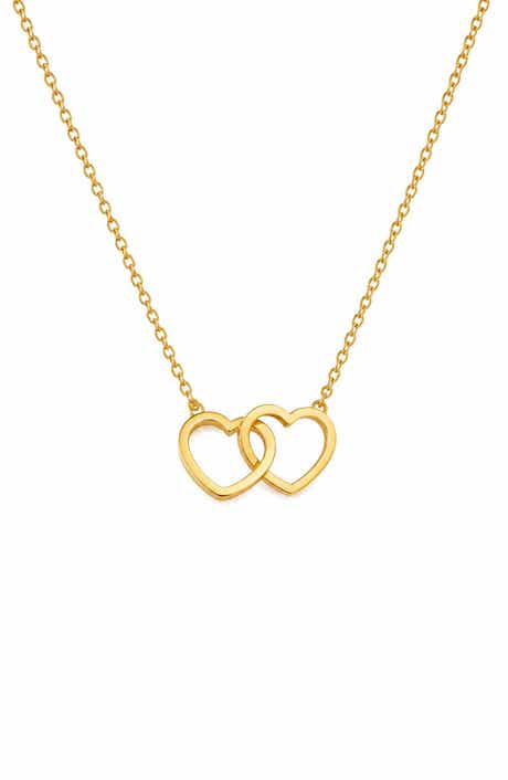 Double Heart Pendant Necklace