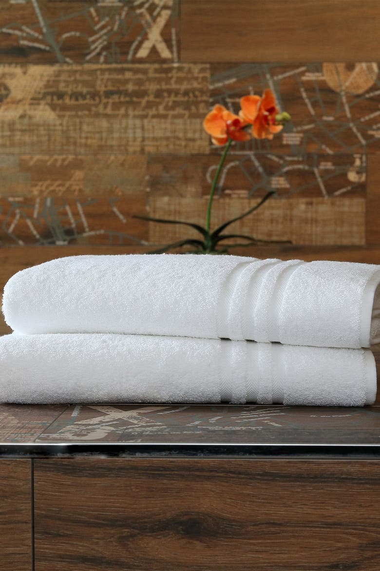 Denzi Bath Towels - Set of 2 - White, Alternate, color, WHITE