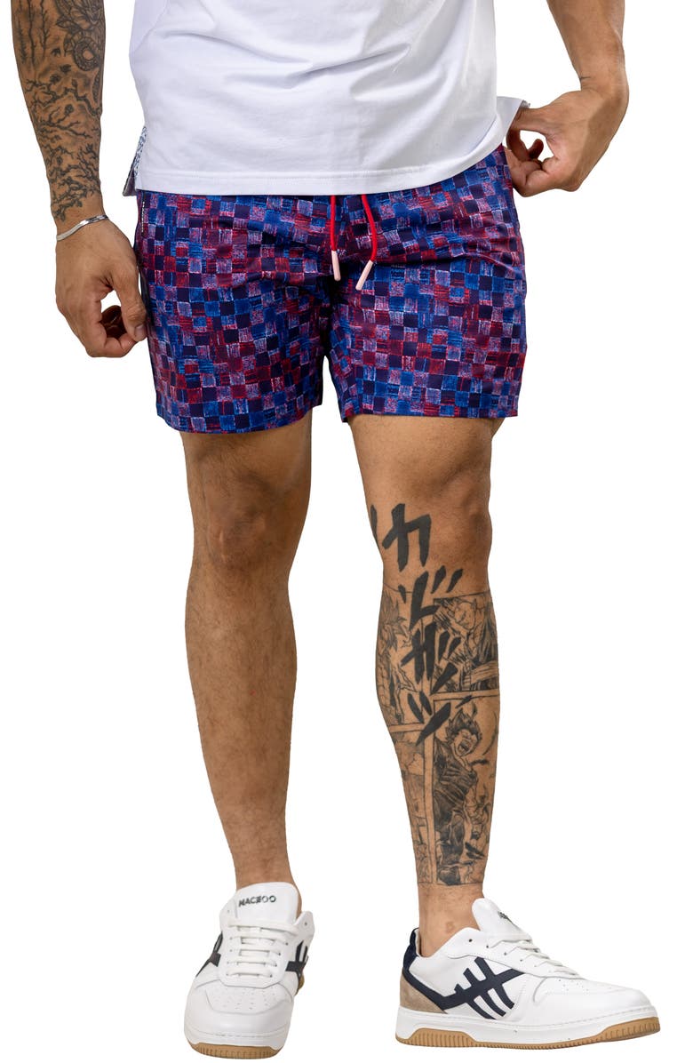 Maceoo Swim Marthyr Print Swim Trunks, Alternate, color, Purple