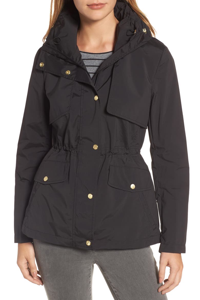 Water Repellent Hooded Parka, Main, color, BLACK