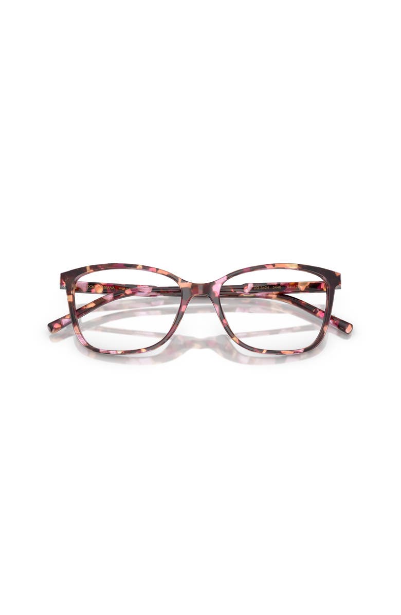 Dolce&Gabbana 54mm Rectangle optical glasses, Alternate, color, Pink