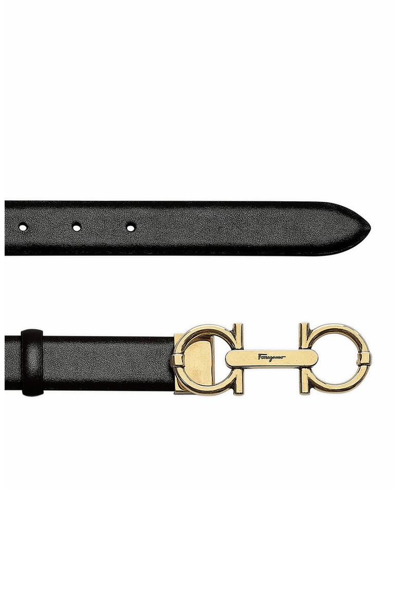 Gancio Buckle Leather Belt, Alternate, color, NERO/ BEIGE TORTORA