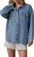 Faherty Cotton & Linen Blend Denim Button-Up Shirt