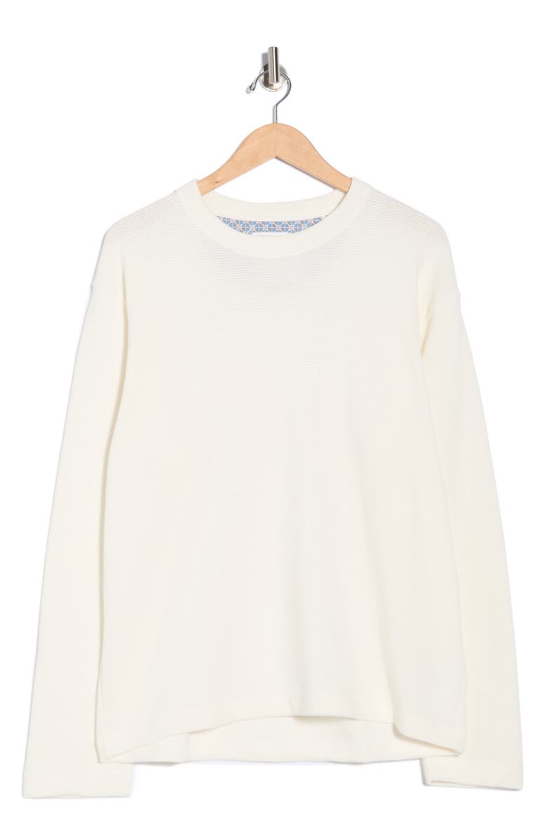 DENIM AND FLOWER Textured Knit Sweatshirt, Alternate, color, Off White