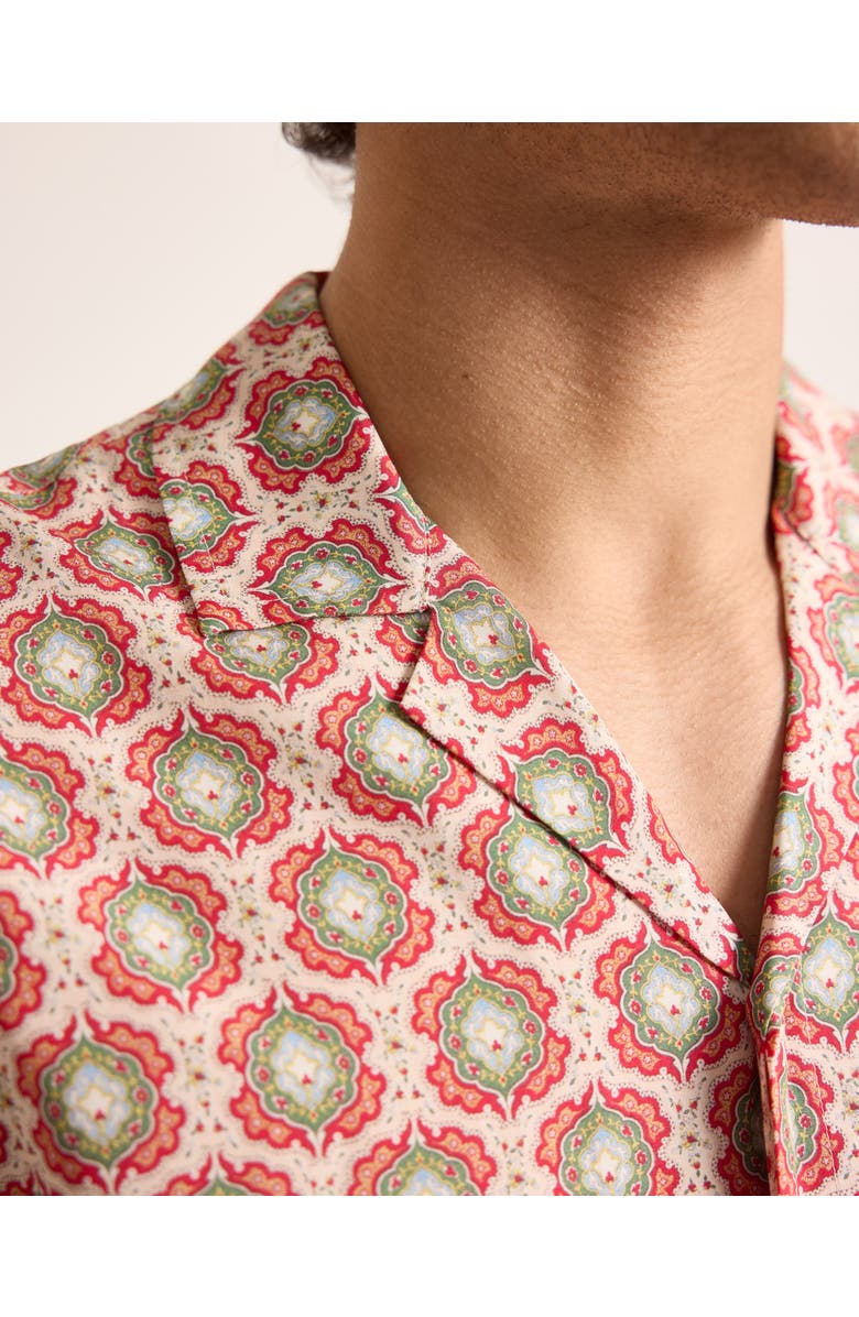 Orlebar Brown Maitan Relaxed Fit Passetto Print Shirt, Alternate, color, Vermillion