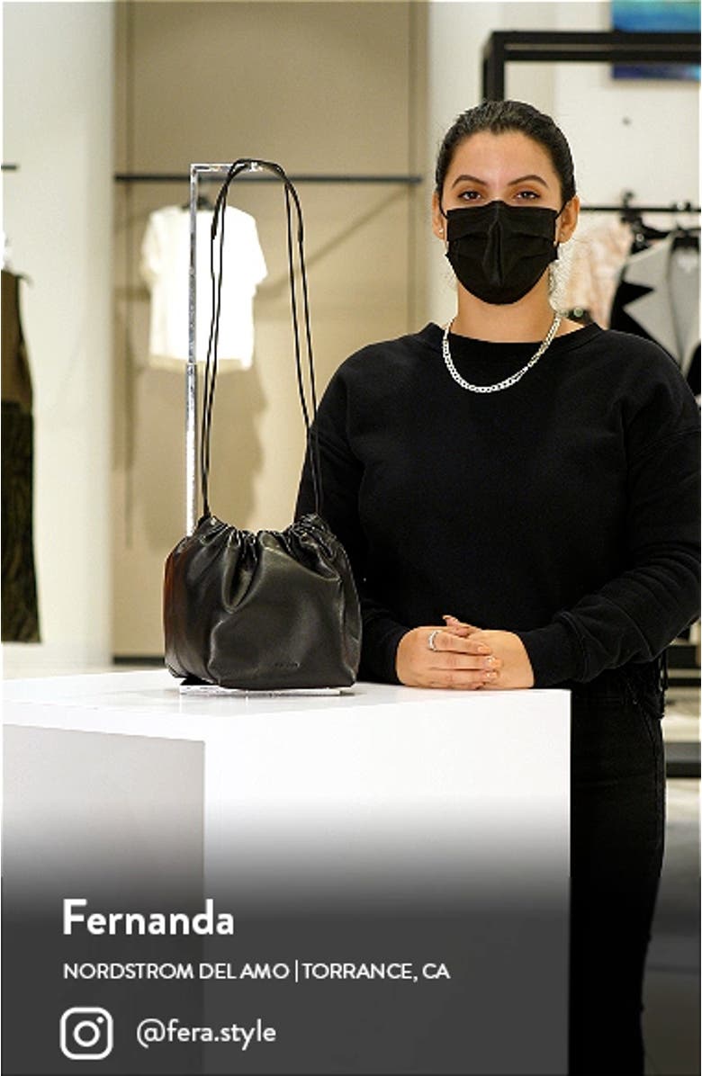 Small Drawstring Leather Crossbody Bag, sales video thumbnail