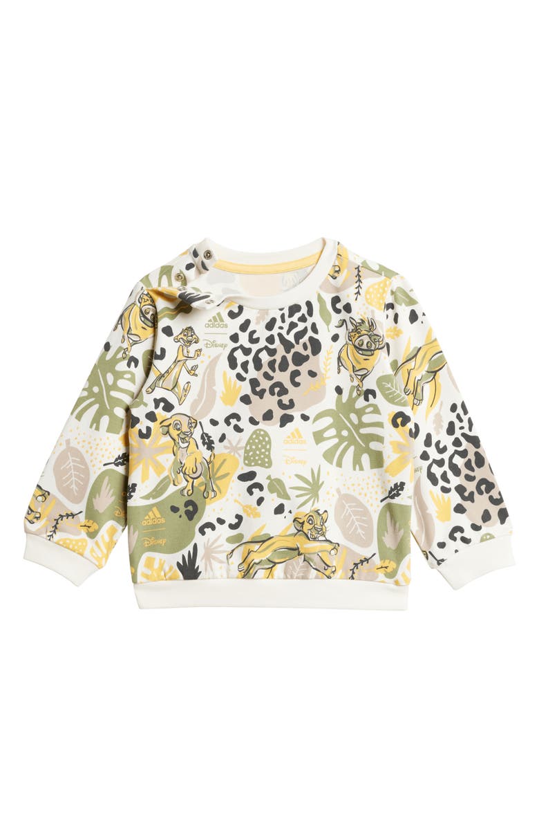 adidas x Disney Lion King Graphic Crewneck Sweatshirt & Joggers Set, Alternate, color, 