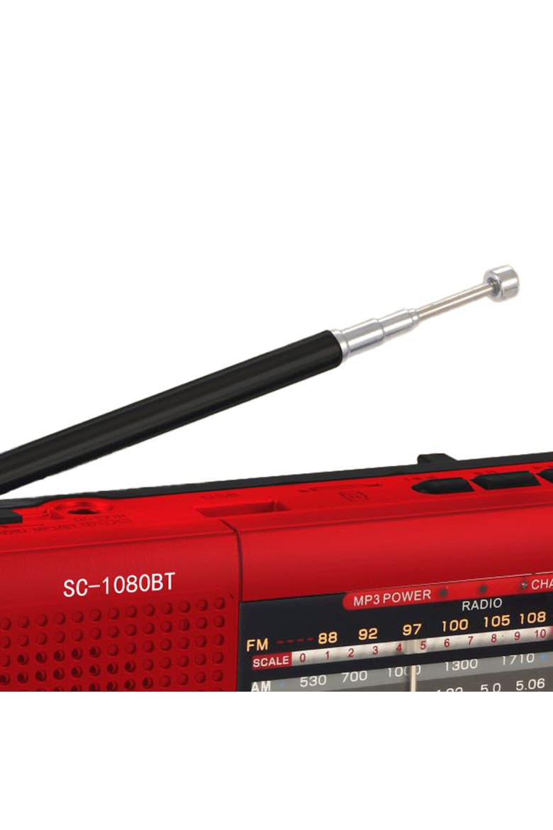 9 Band Radio with Bluetooth, Alternate, color, Red