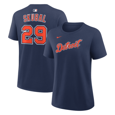 Women's Nike Tarik Skubal Navy Detroit Tigers Name & Number T-Shirt