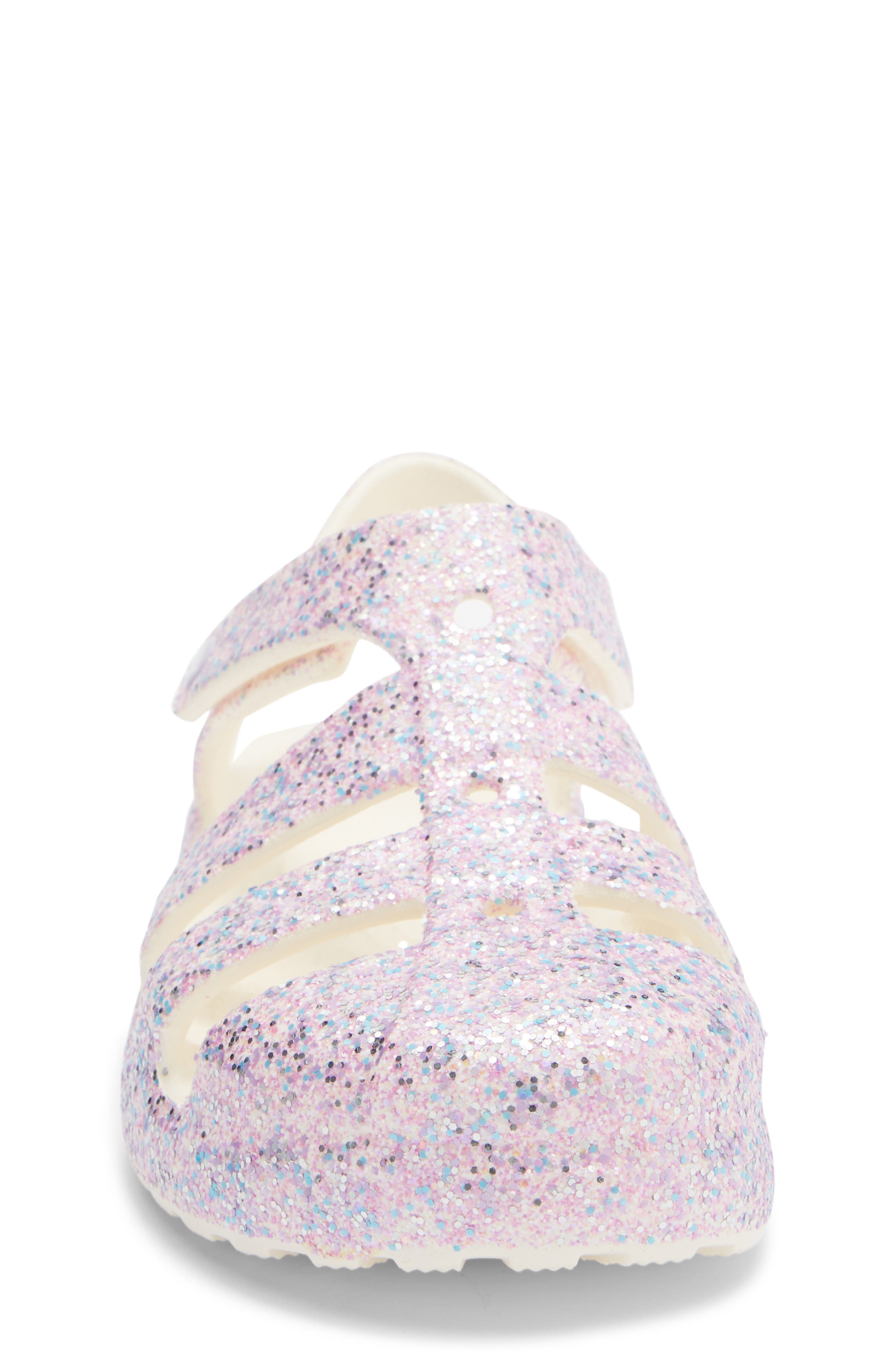 CROCS Kids' Glitter Fisherman Clog, Alternate, color, Chalk
