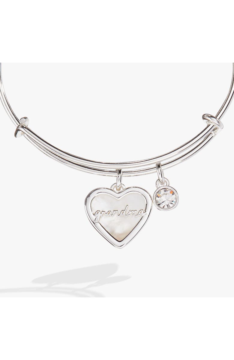 Alex and Ani Grandma Mother of Pearl Bangle, Alternate, color, Silver