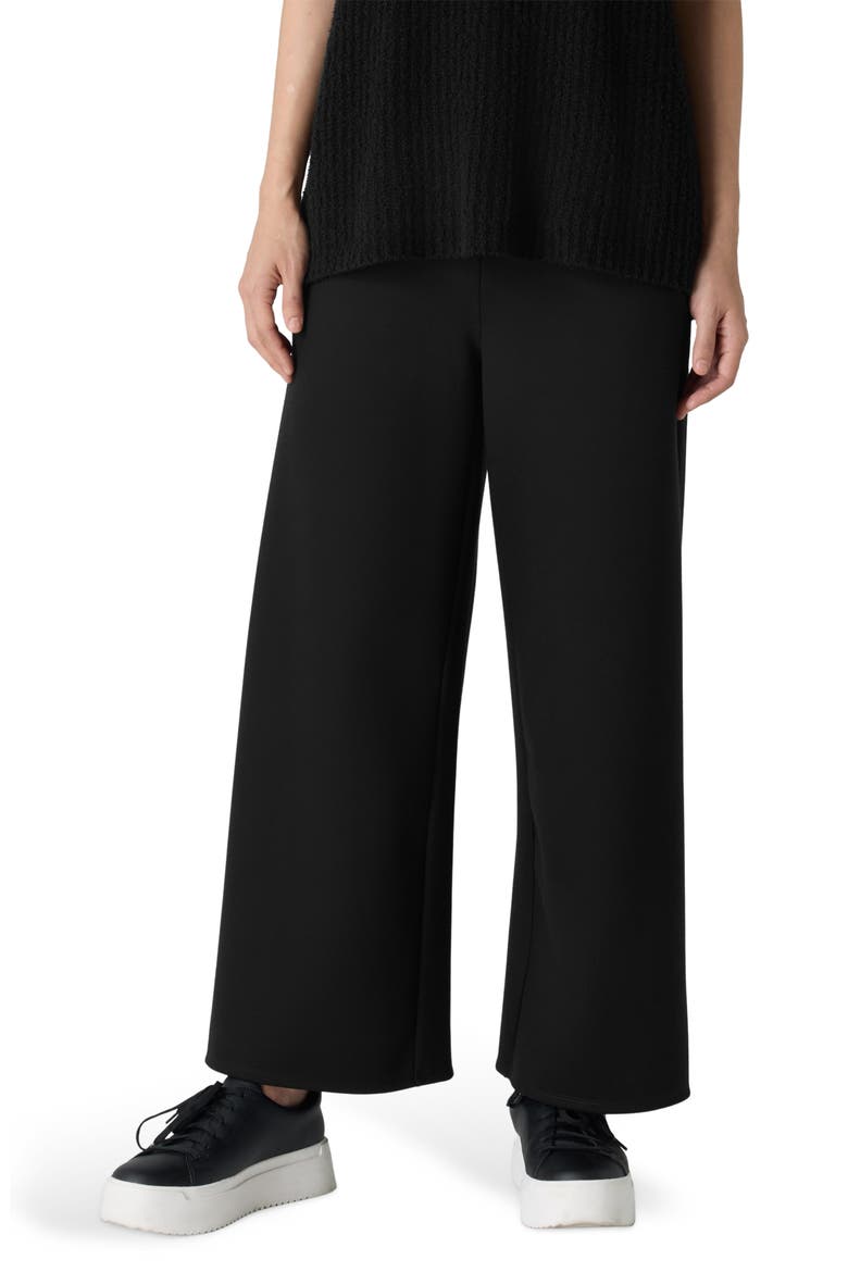 Ponte Wide Leg Pants, Main, color, BLACK