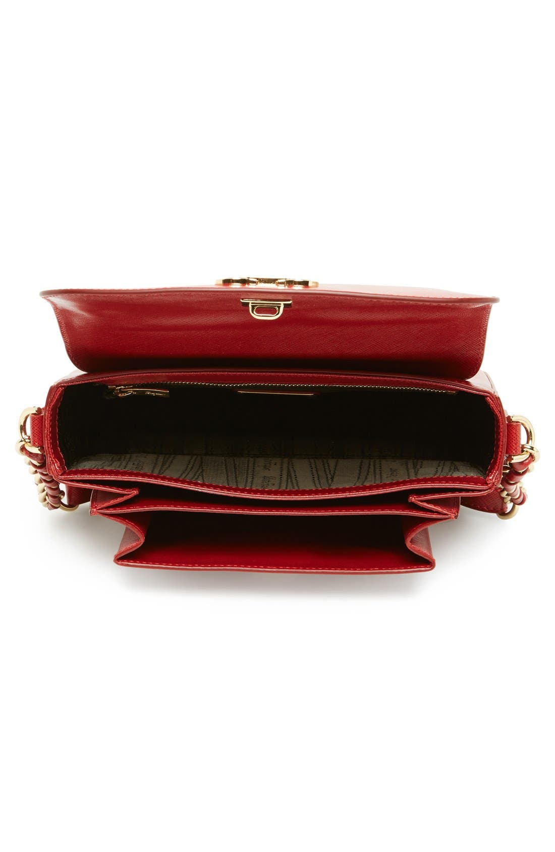 Salvatore Ferragamo 'Sandrine' Leather Shoulder Bag, Alternate, color, ROSSO