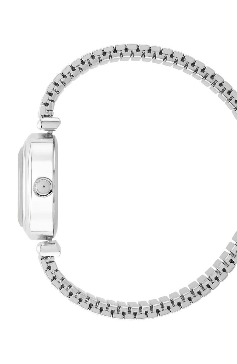 BCBG Mini Stretch Quartz Bracelet Watch, 27mm, Alternate, color, Silver
