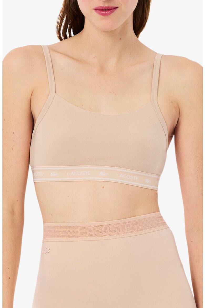 Stretch Cotton Bralette, Main, color, BISCUIT