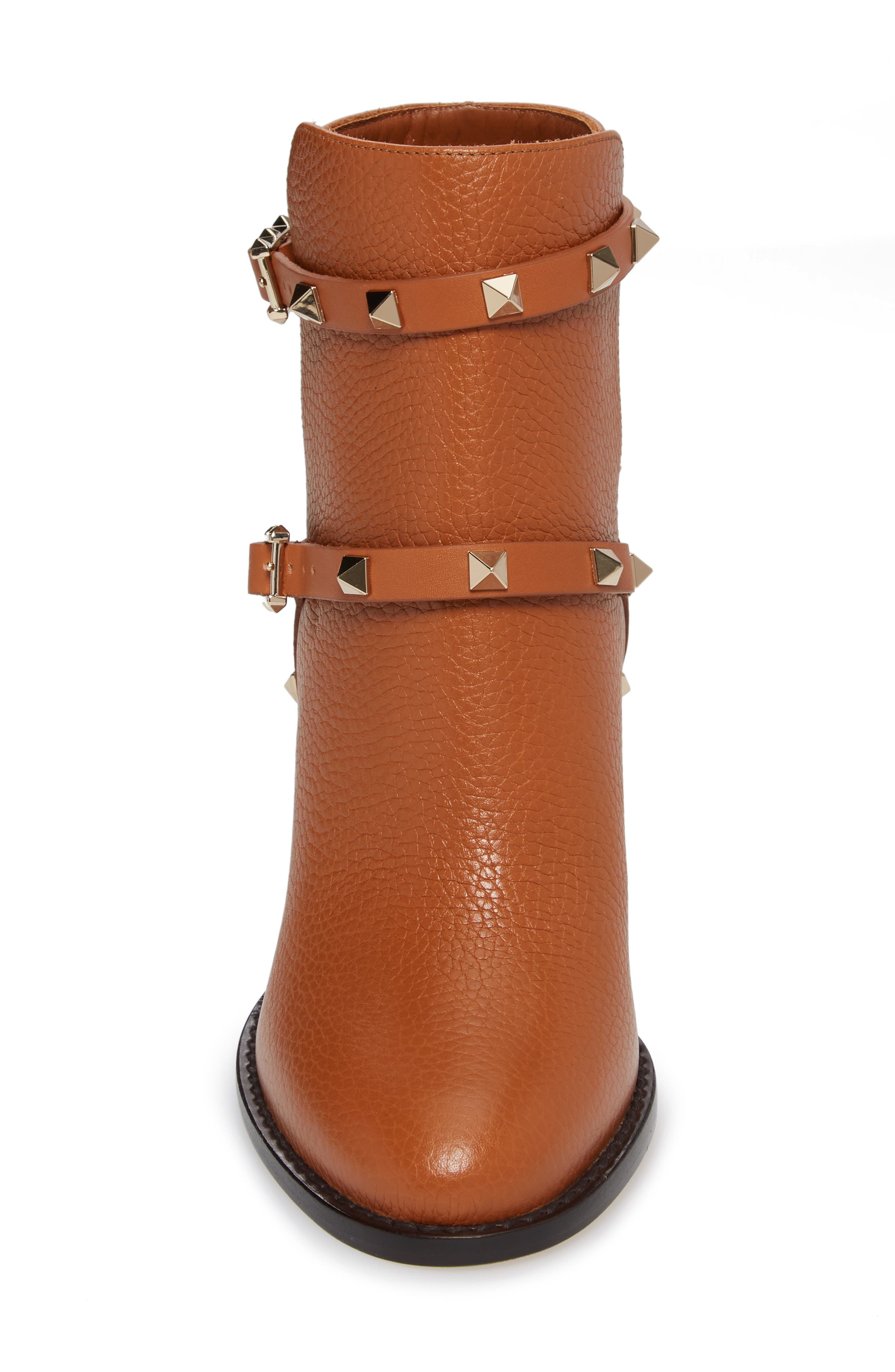 Rockstud Block Heel Bootie, Alternate, color, LIGHT CUIR