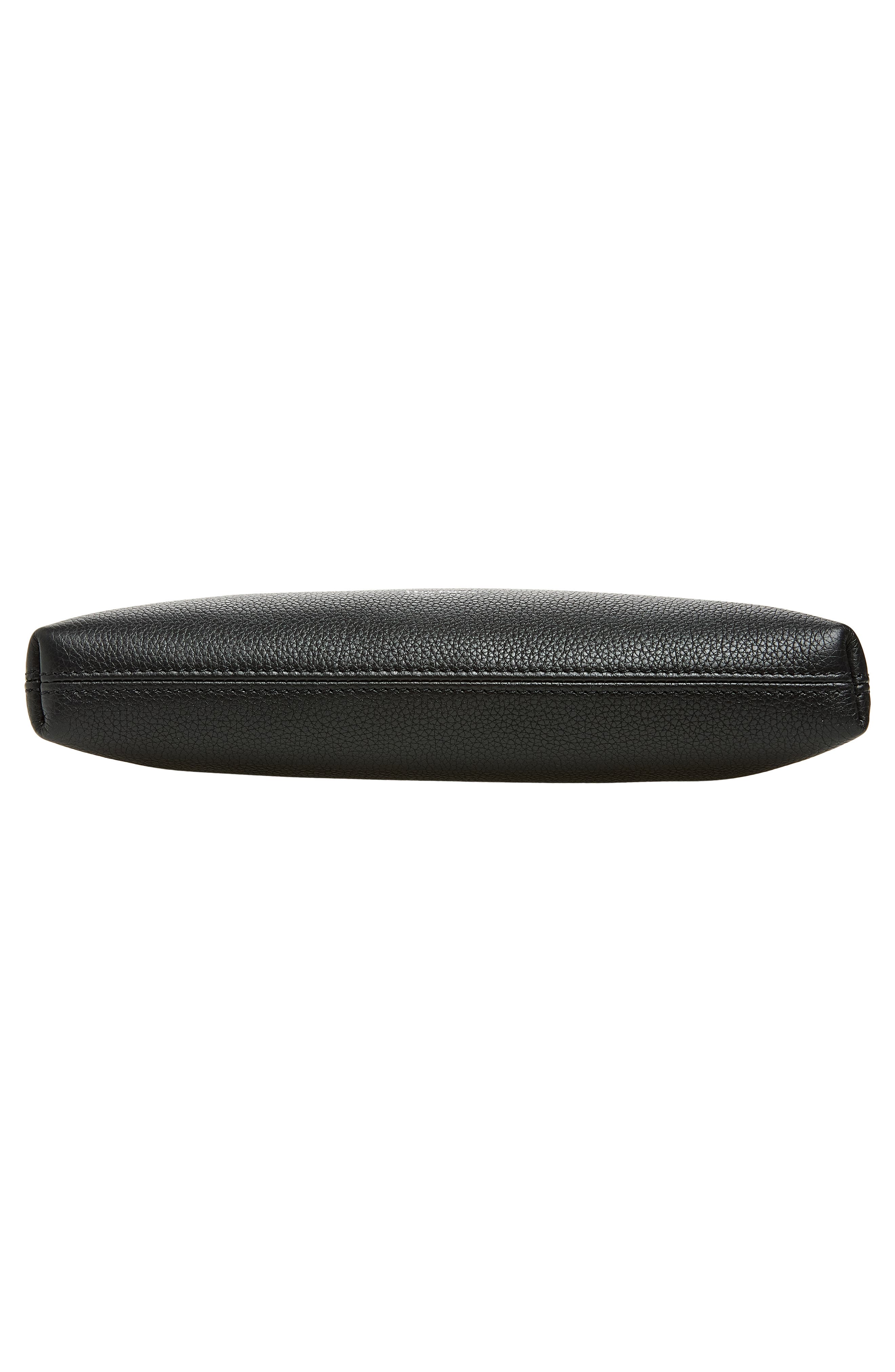 Wristlet Strap Grain Leather Pouch, Alternate, color, NAA BLACK
