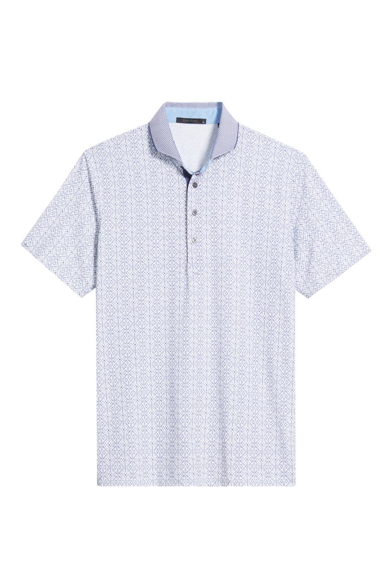 Echo Falls Geo Print Performance Golf Polo, Alternate, color, ARCTIC