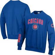 Champion Men's Champion  Royal Chicago Cubs Reverse Weave Chenille Sweatshirt