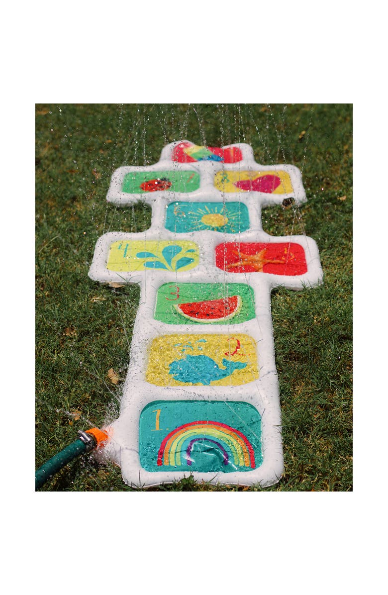 Rae Dunn Hopscotch Game Water Sprinkler 58X22 Inch, Coconut Float, Age 5+, Alternate, color, Multicolored