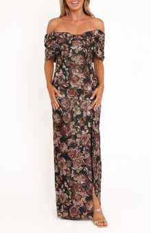 Petal & Pup Lilia Off the Shoulder Maxi Cocktail Dress