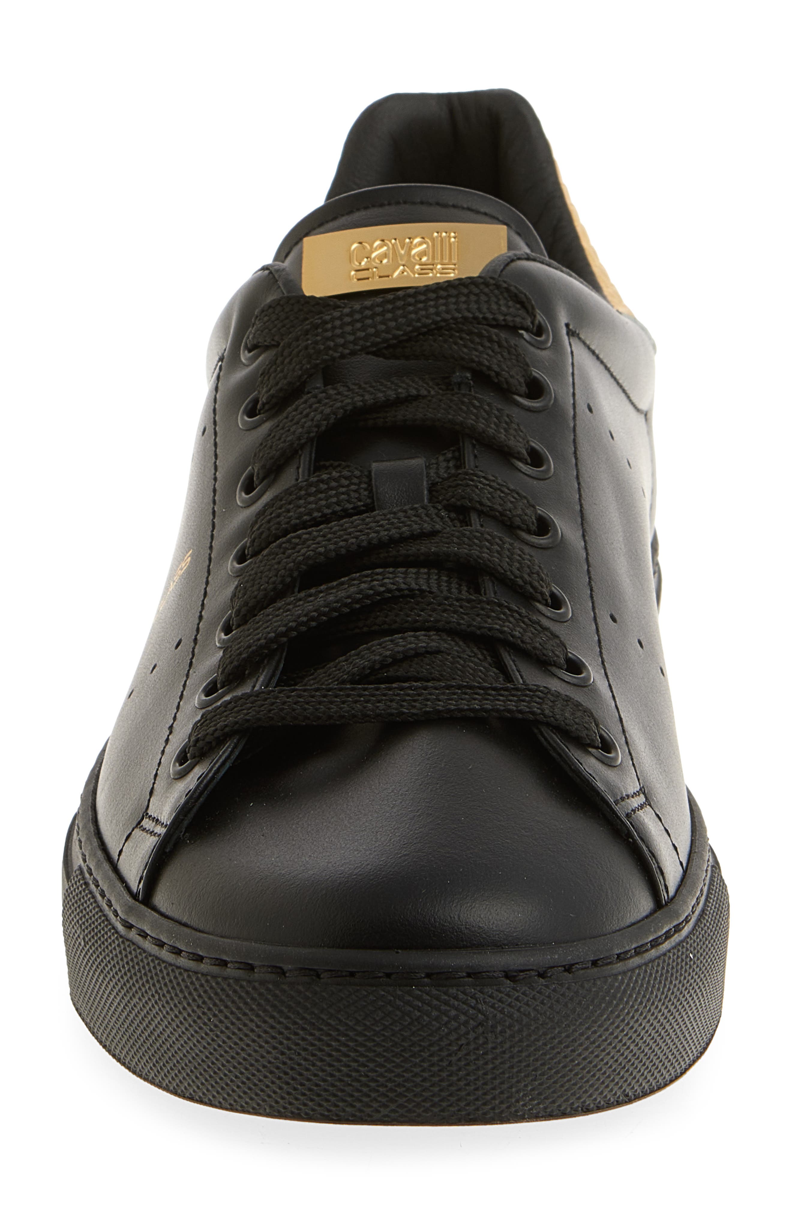 Roberto Cavalli Low Top Sneaker, Alternate, color, Black Gold