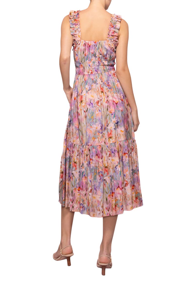 Floral Ruched Tiered Dress, Alternate, color, ABSTRACT MULTI