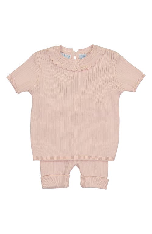 Feltman Brothers Rib Knit Top & Shorts Set in Blush 