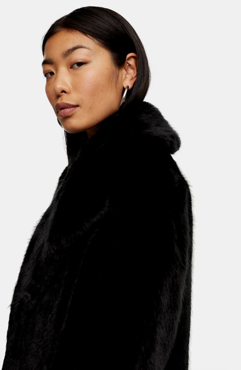 Topshop Eclipse Luxe Faux Fur Coat, Alternate, color, 
