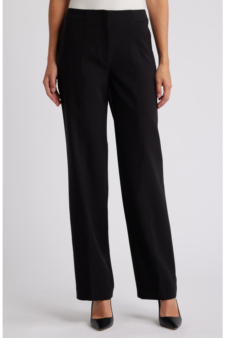 High Waist Straight Leg Pants, Main, color, ANNE BLACK
