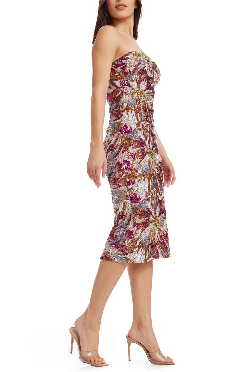 Dress the Population Irina Sequin Strapless Dress, Alternate, color,