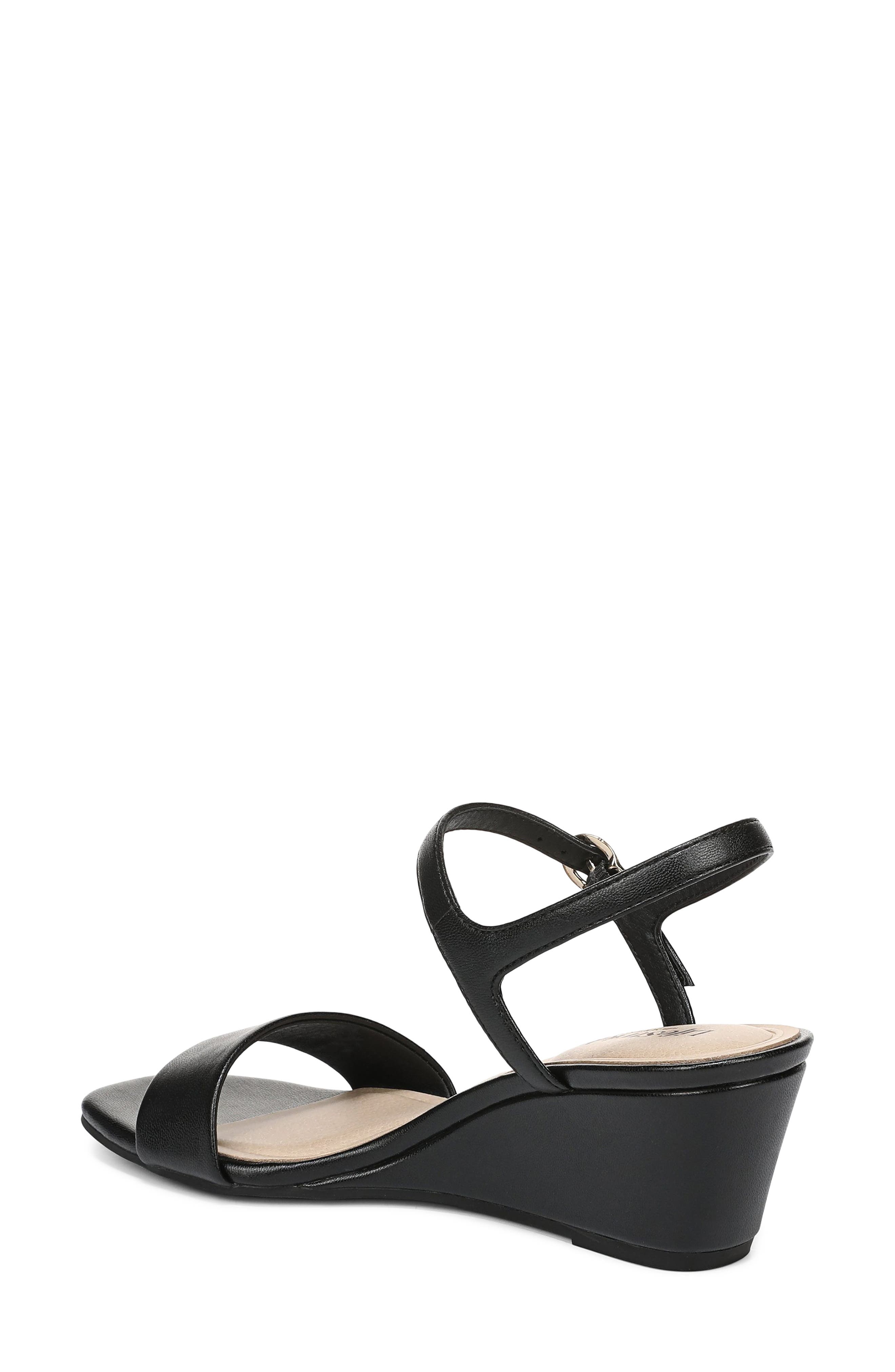 LifeStride Sawyer Slingback Wedge Sandal, Alternate, color, Black