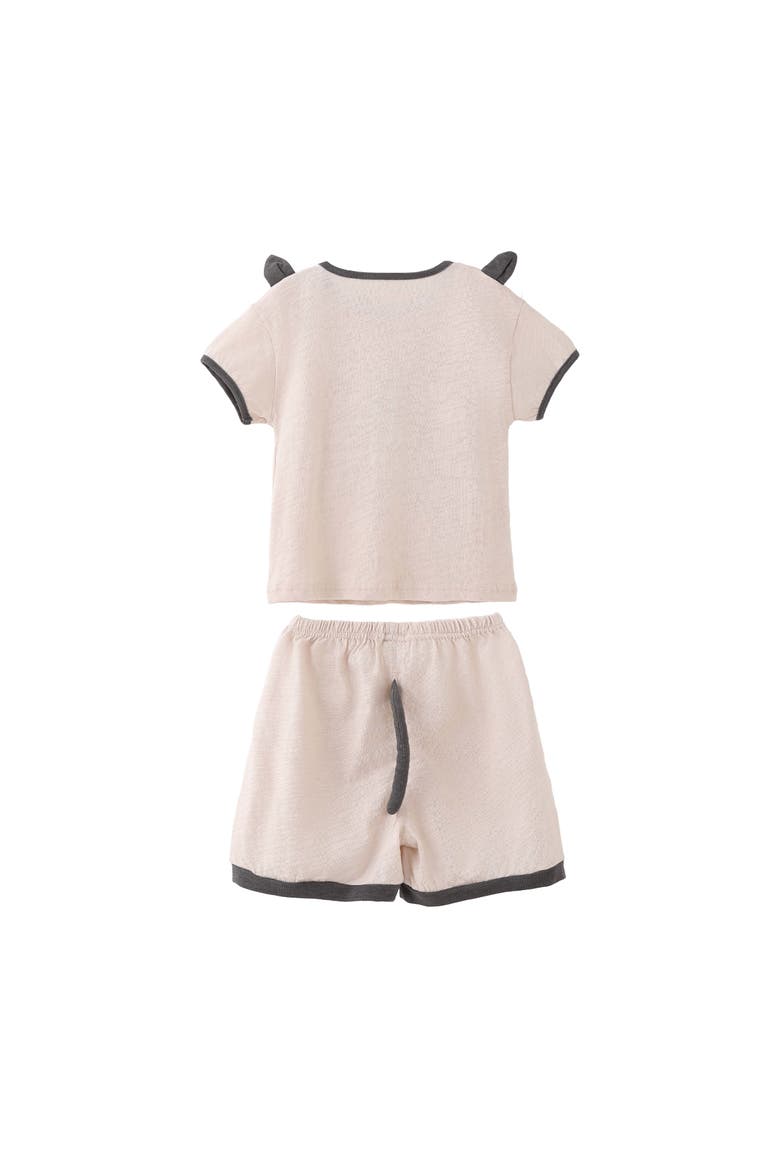 Cat Pajama Set, Alternate, color, Beige