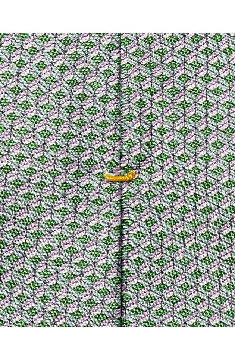 Eton Green Geometric Print Silk Twill Tie, Alternate, color, Medium Green