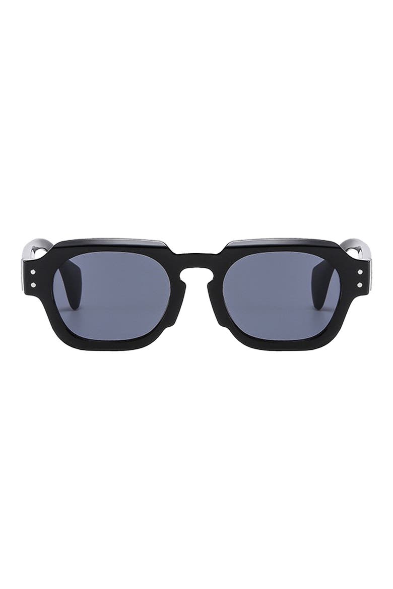 Echo 50mm Polarized Rectangular Sunglasses, Main, color, BLACK