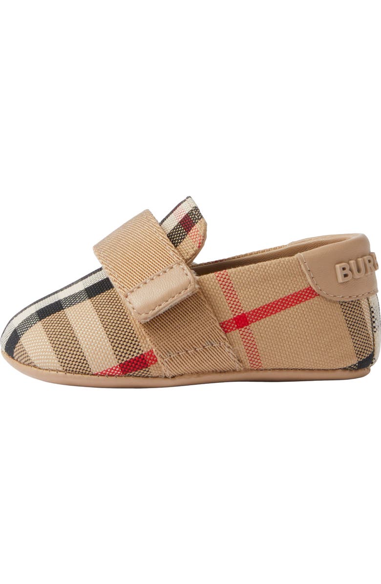 Burberry Josie Check Crib Shoe, Alternate, color,
