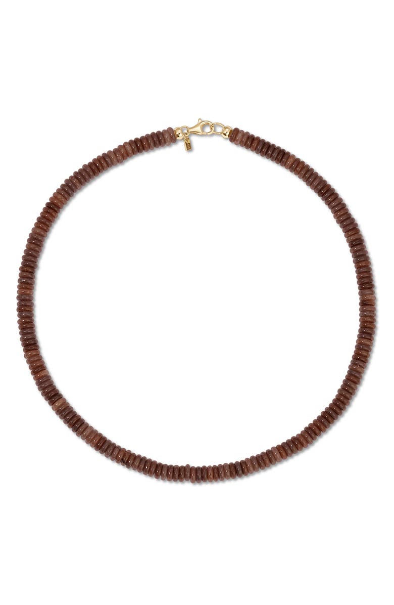EF Collection Plum Rondelle Necklace, Main, color, 14K Yellow Gold/ Plum