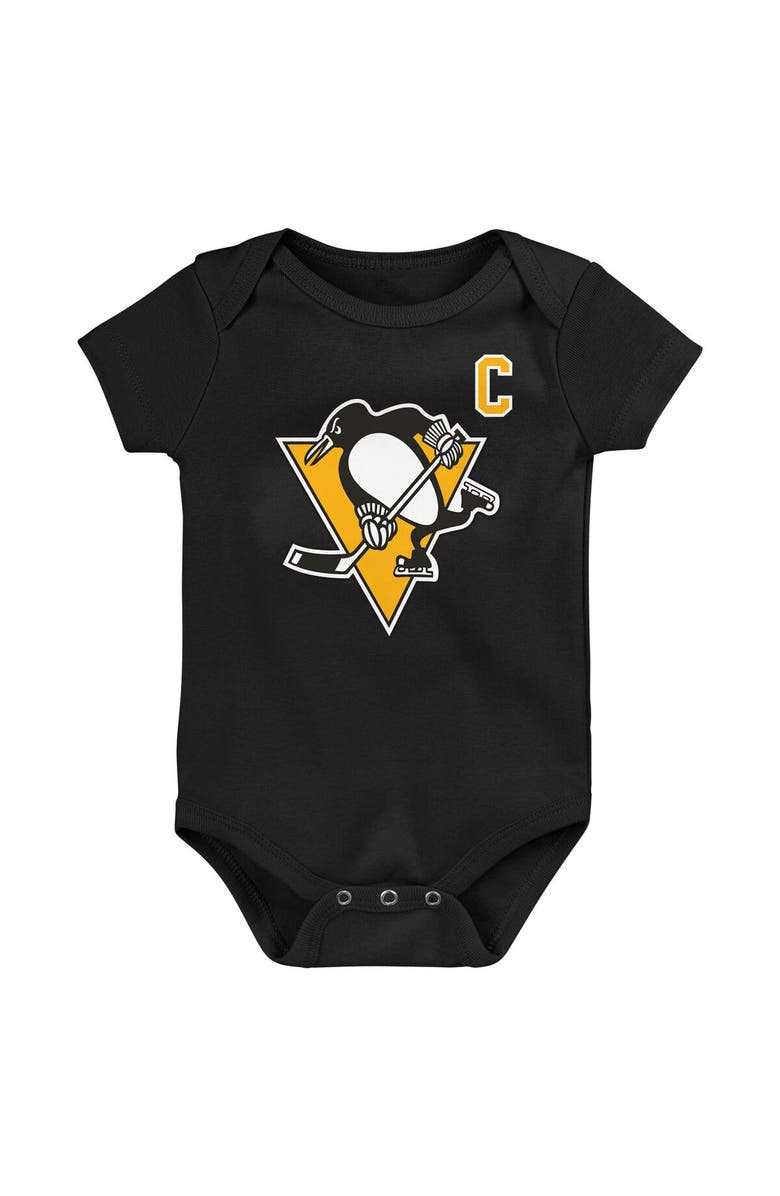 Mitchell & Ness Infant Mitchell & Ness Mario Lemieux Black Pittsburgh Penguins Captain Patch Name & Number Bodysuit, Alternate, color, 