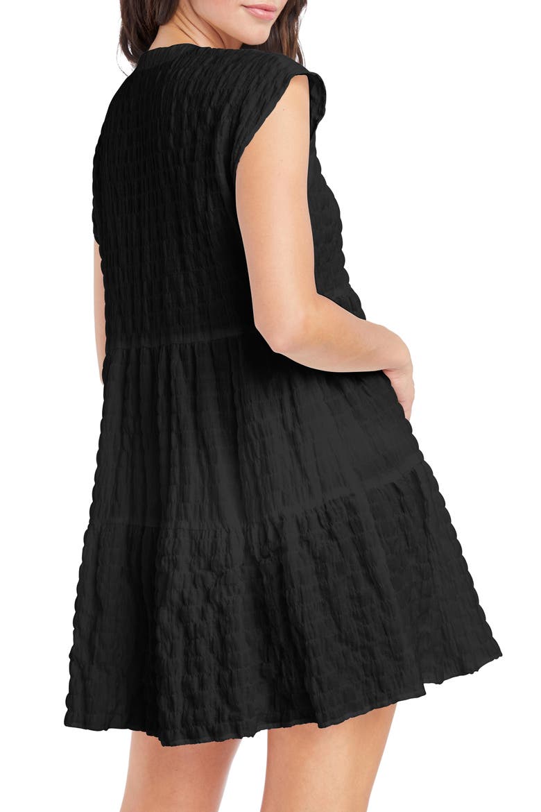 Fiona Flouncy Cover-Up Dress, Alternate, color, BLACK
