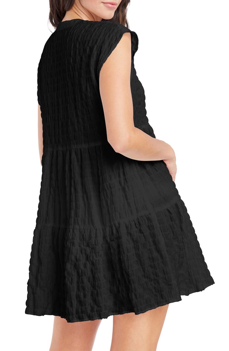 Robin Piccone Fiona Flouncy Cover-Up Dress, Alternate, color, Black