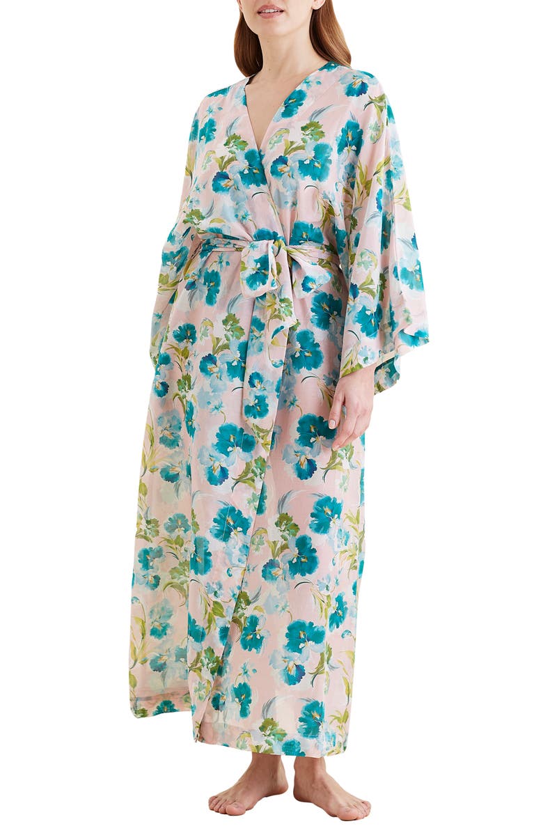 Papinelle Audrey Floral Cotton & Silk Wrap, Main, color, 
