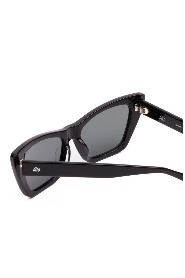 Wonderland 54mm Polarized Cat Eye Sunglasses, Alternate, color, BLACK/ GREY