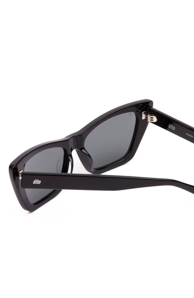 Sito Shades Wonderland 54mm Polarized Cat Eye Sunglasses, Alternate, color, Black/ Grey