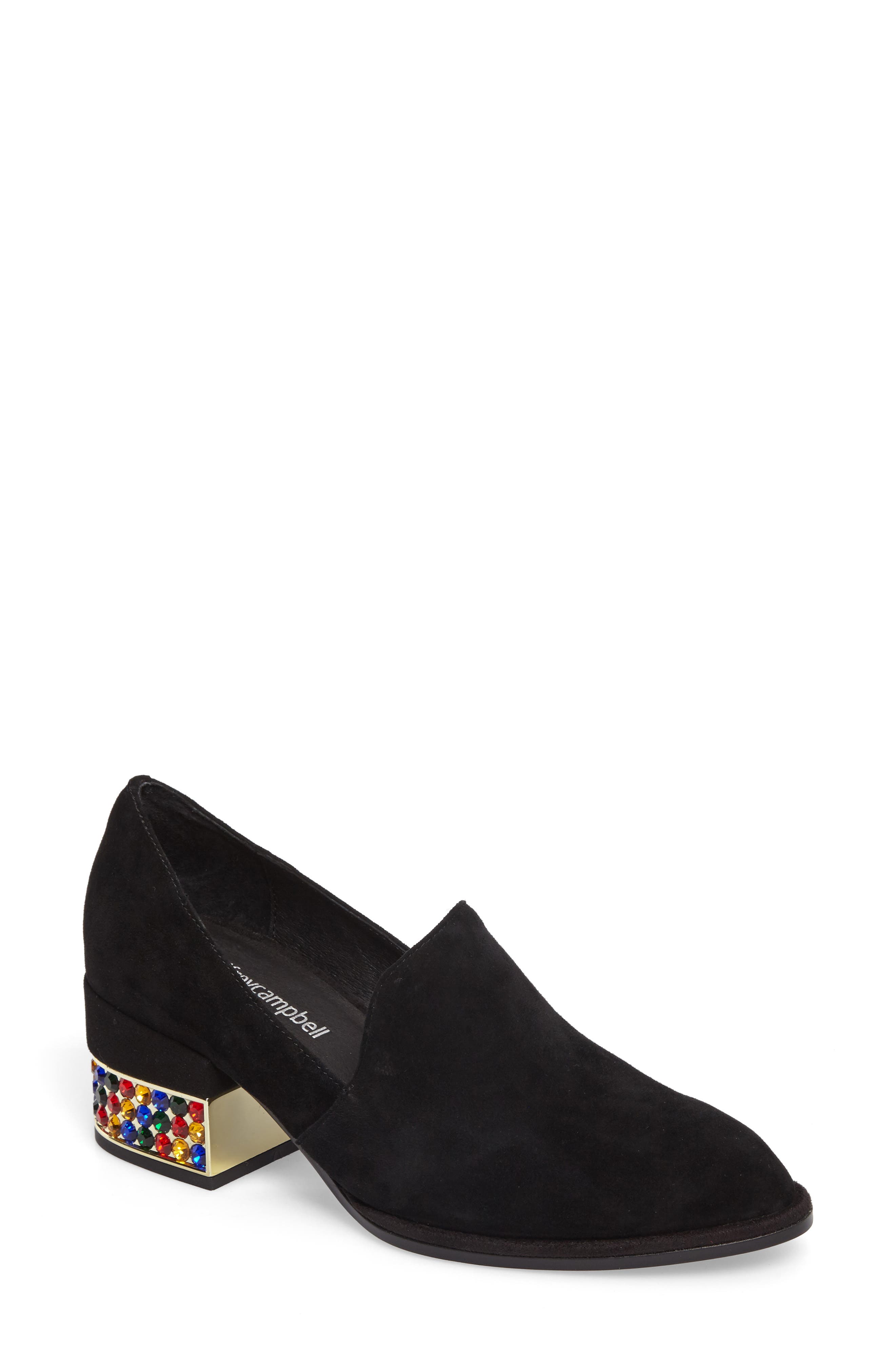 Jeffrey Campbell Serlin Jeweled Heel Loafer, Main, color, 