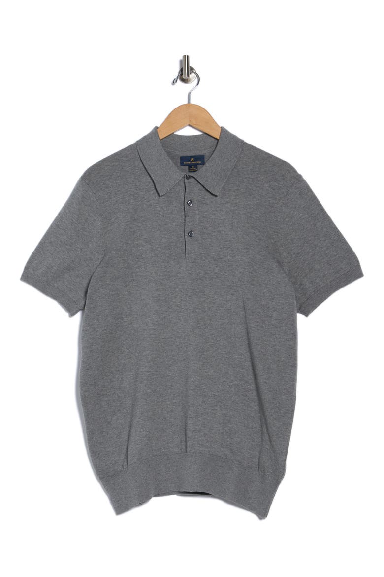 Cotton Knit Polo, Alternate, color, BROOKS CARBON