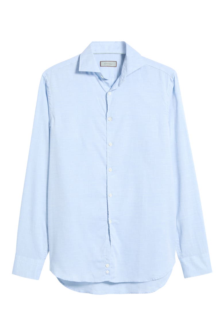 Regular Fit Herringbone Shirt, Main, color, LIGHT BLUE