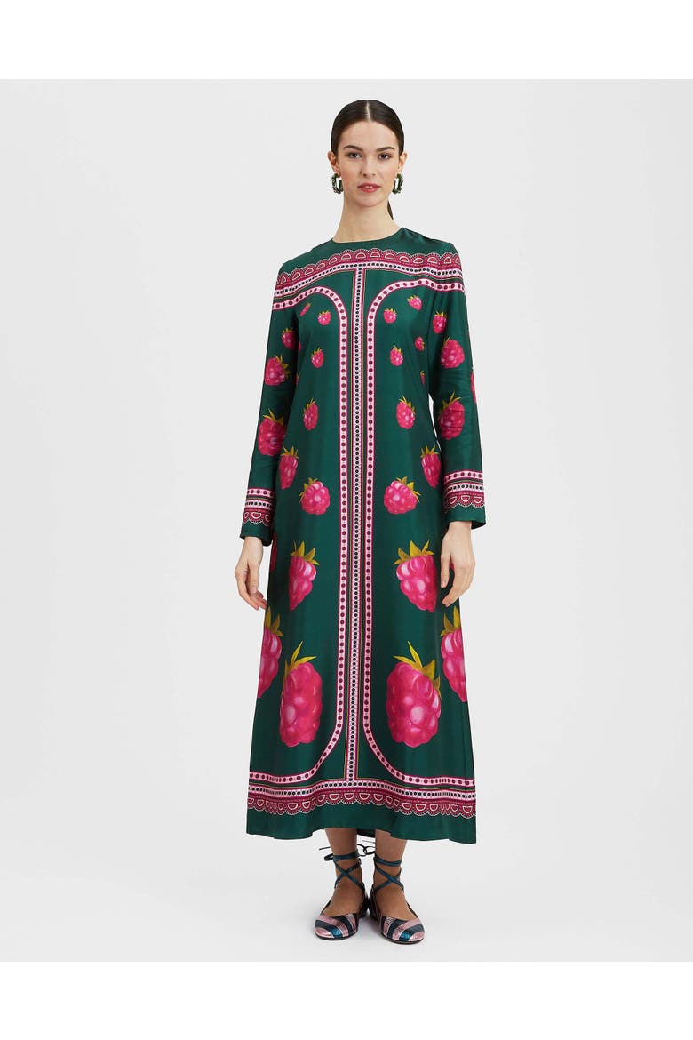 Long Sleeve Swing Dress, Main, color, Lamponi Placée Emerald