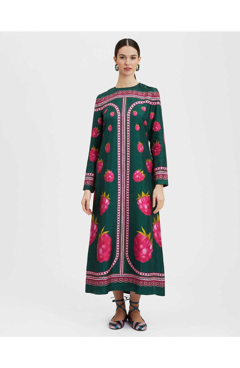 La DoubleJ Long Sleeve Swing Dress, Main, color, Lamponi Placée Emerald